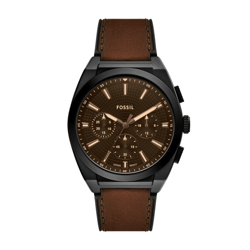 Fossil Everett Chronograph Brown Leather Watch FS6108 Watches Fossil 