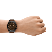 Fossil Everett Chronograph Brown Leather Watch FS6108 Watches Fossil 