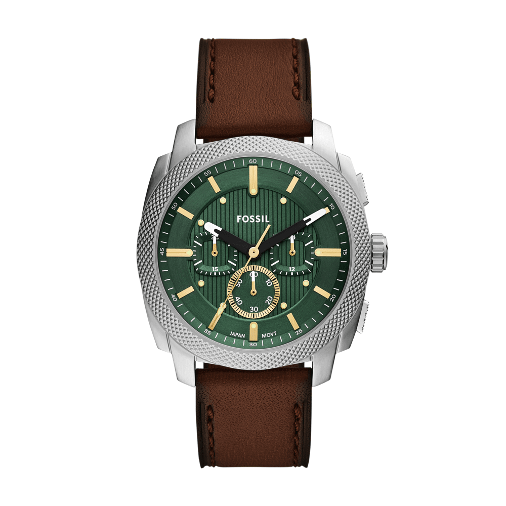 Fossil Machine Chronograph Brown Leather Watch FS6100 Watches Fossil 