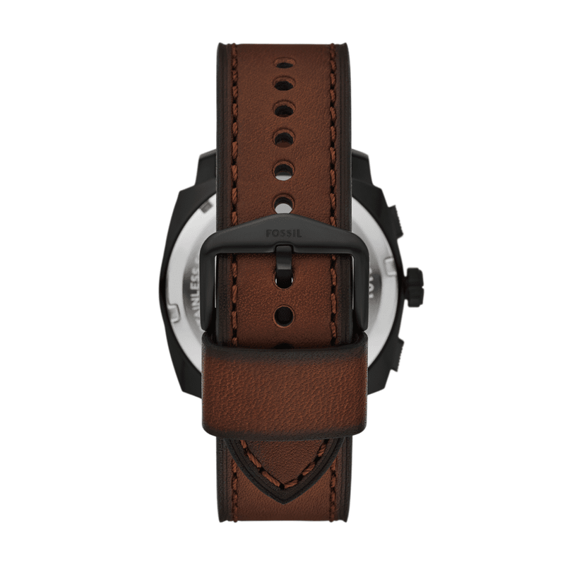 Fossil Machine Chronograph Brown Leather Watch and Bracelet Set FS6102SET Watches Fossil 