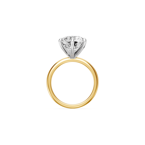 5.00ct Round Brilliant Solitaire Laboratory-Grown Diamond Ring in 18kt Yellow and White Gold Rings Bevilles 