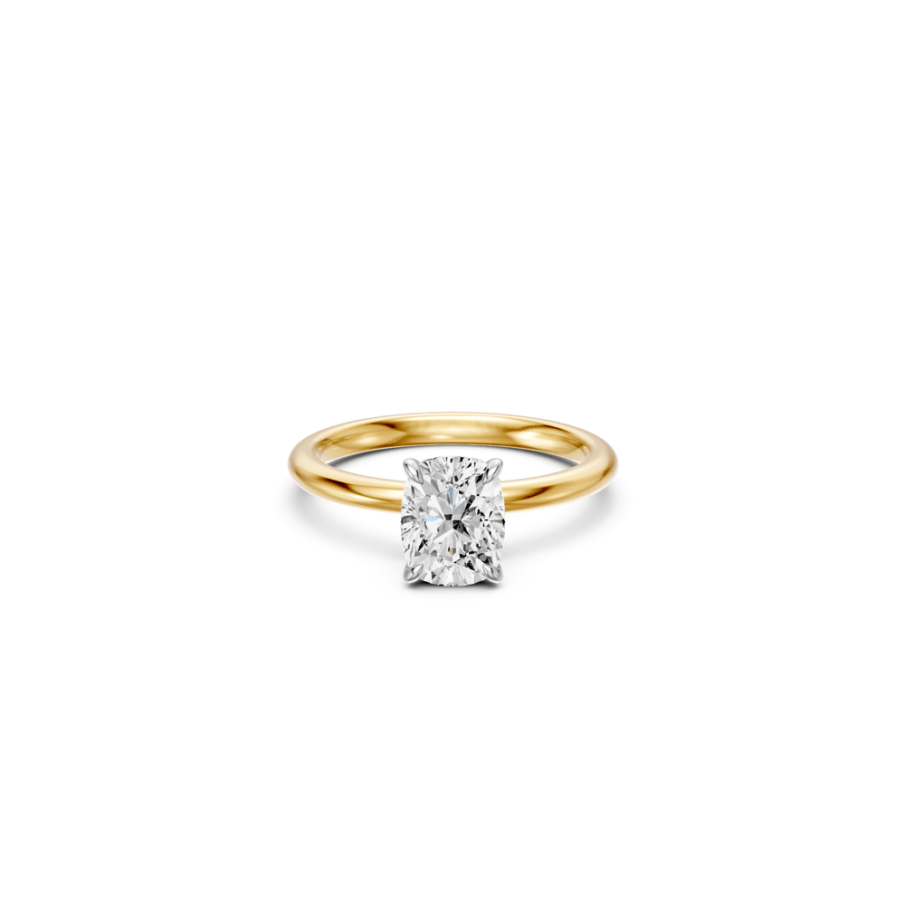 2.00ct Cushion Solitaire Laboratory Grown Diamond Ring in 18ct Yellow Gold Rings Bevilles 