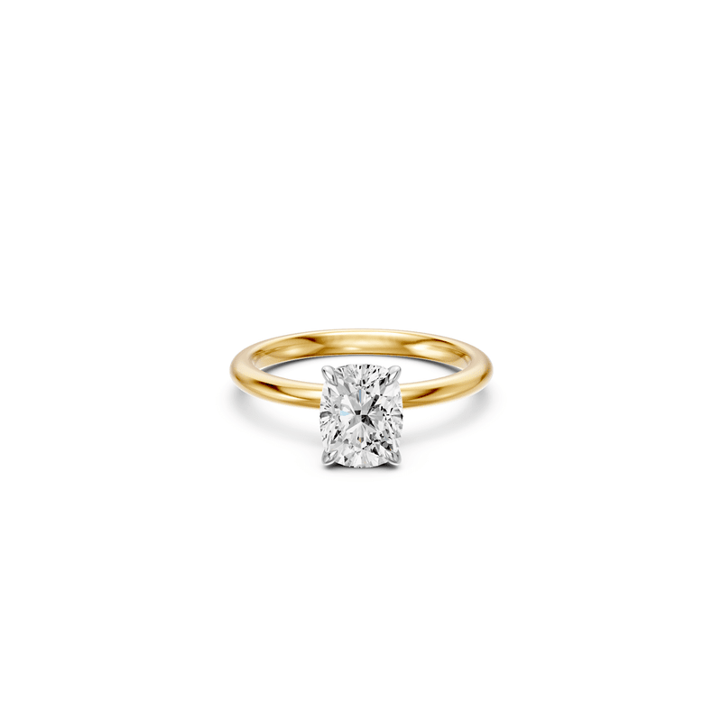 2.00ct Cushion Solitaire Laboratory Grown Diamond Ring in 18ct Yellow Gold Rings Bevilles 