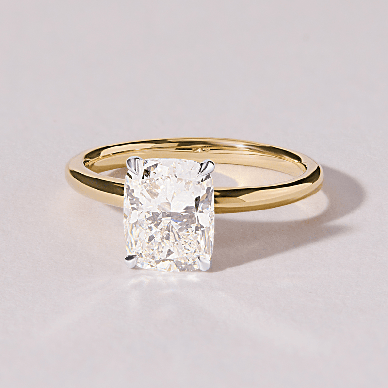 2.00ct Cushion Solitaire Laboratory Grown Diamond Ring in 18ct Yellow Gold Rings Bevilles 