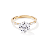 Round Brilliant Solitaire Shoulder Ring with 2.25tw of Laboratory-Grown Diamonds in 18kt Yellow and White Gold Rings Bevilles 