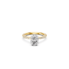 Oval Solitaire Shoulder Ring with 2.25tw of Laboratory-Grown Diamonds in 18kt Yellow and White Gold Rings Bevilles 