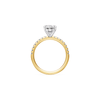 Oval Solitaire Shoulder Ring with 2.25tw of Laboratory-Grown Diamonds in 18kt Yellow and White Gold Rings Bevilles 