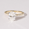 Oval Solitaire Shoulder Ring with 2.25tw of Laboratory-Grown Diamonds in 18kt Yellow and White Gold Rings Bevilles 