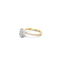 Oval Solitaire Shoulder Ring with 2.25tw of Laboratory-Grown Diamonds in 18kt Yellow and White Gold Rings Bevilles 