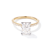 Radiant Solitaire Shoulder Ring with 2.25tw of Laboratory-Grown Diamonds in 18kt Yellow and White Gold Rings Bevilles 