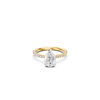 Pear Solitaire Shoulder Ring with 2.25tw of Laboratory-Grown Diamonds in 18kt Yellow and White Gold Rings Bevilles 