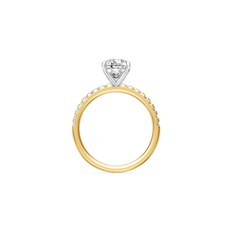 Pear Shoulder Ring with 2.25ct of Laboratory Grown Diamonds in 18ct Yellow Gold Rings Bevilles 