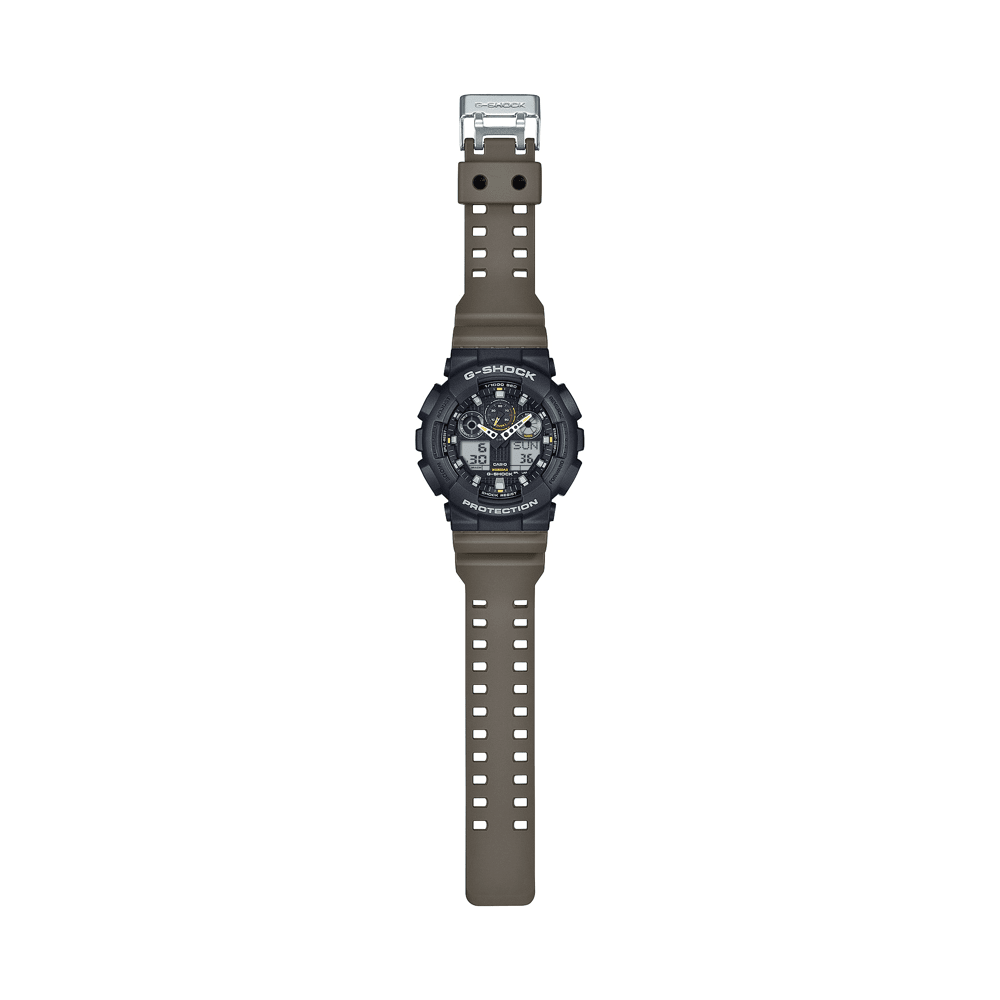 Casio G-Shock Black and Beige Digital Watch GA100TU-1A3 Watches Casio G Shock 