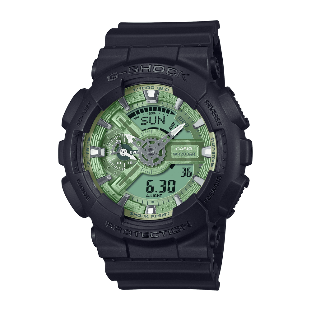 Casio G Shock Black and Green Digital Watch GA110CD-1A3 Watches Casio G Shock 