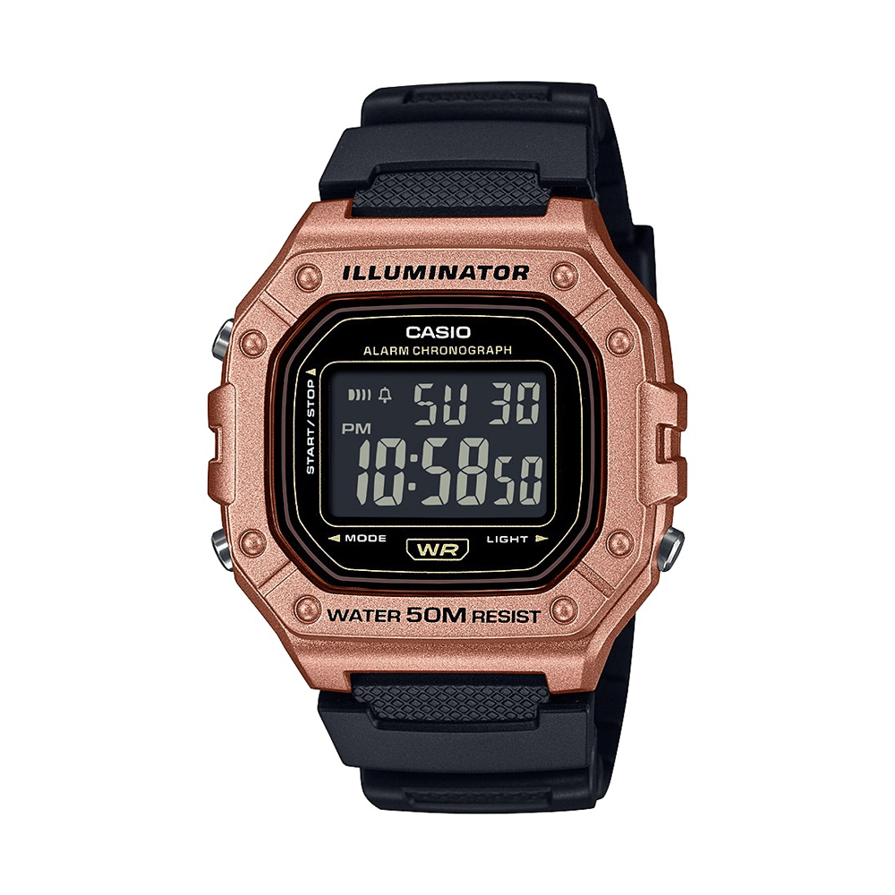 Casio Black and Bronze Digital Watch W218HM-5B Watches Casio 
