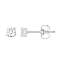 0.15tw Laboratory-Grown Diamond Solitaire Stud Earrings in Sterling Silver and Platinum Earrings Bevilles 