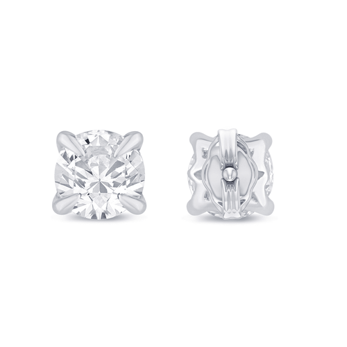 0.15tw Laboratory-Grown Diamond Solitaire Stud Earrings in Sterling Silver and Platinum Earrings Bevilles 