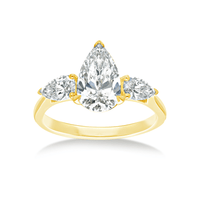 3 Stone Pear Ring with 2.00tw of Laboratory-Grown Diamonds in 9kt Yellow Gold Rings Bevilles 
