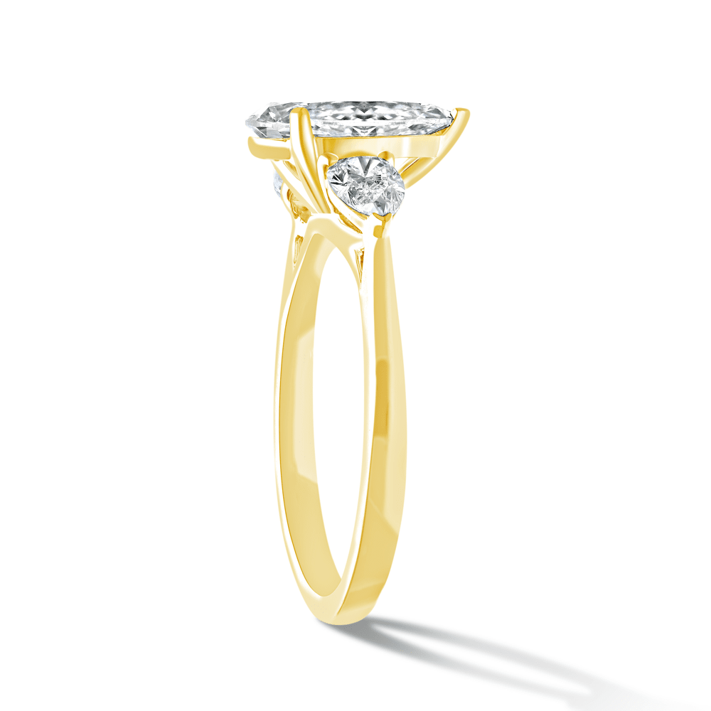 3 Stone Pear Ring with 2.00tw of Laboratory-Grown Diamonds in 9kt Yellow Gold Rings Bevilles 