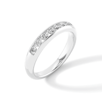 Channel Ring with 0.50tw of Laboratory-Grown Diamonds in Rhodium Plated Sterling Silver Rings Bevilles 