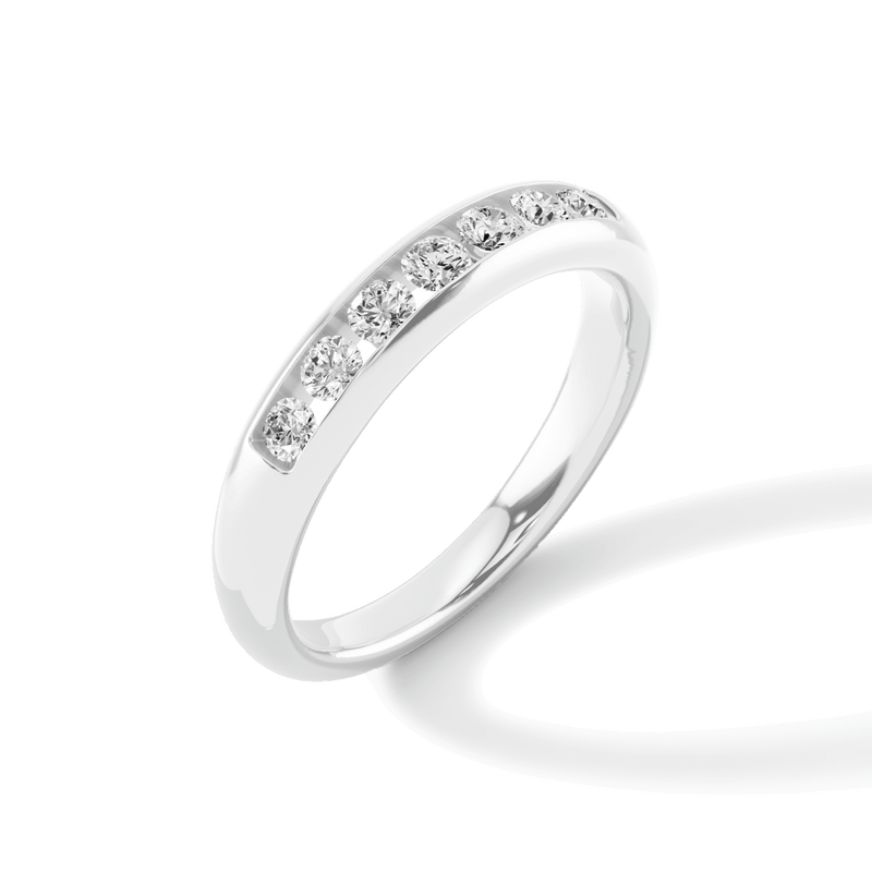 Channel Ring with 1/2ct of Laboratory Grown Diamonds in Rhodium Plated ...