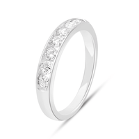 Channel Ring with 0.50tw of Laboratory-Grown Diamonds in Rhodium Plated Sterling Silver Rings Bevilles 
