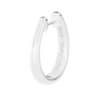 Channel Hoop Earrings with 1/2ct of Laboratory Grown Diamonds in Rhodium Plated Sterling Silver Earrings Bevilles 