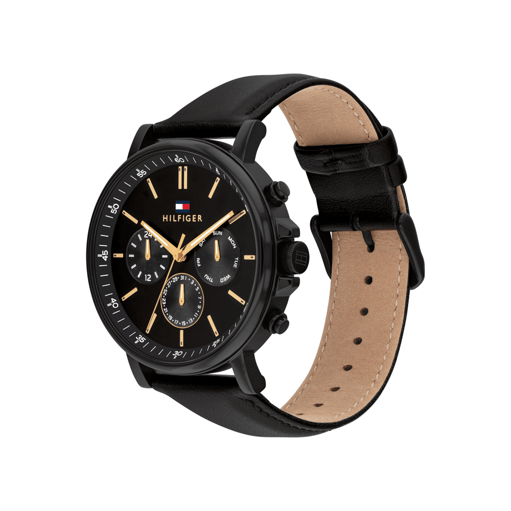 Tommy Hilfiger Tyson Black Leather Black Dial Men's Watch 1792144 Watches Tommy Hilfiger 