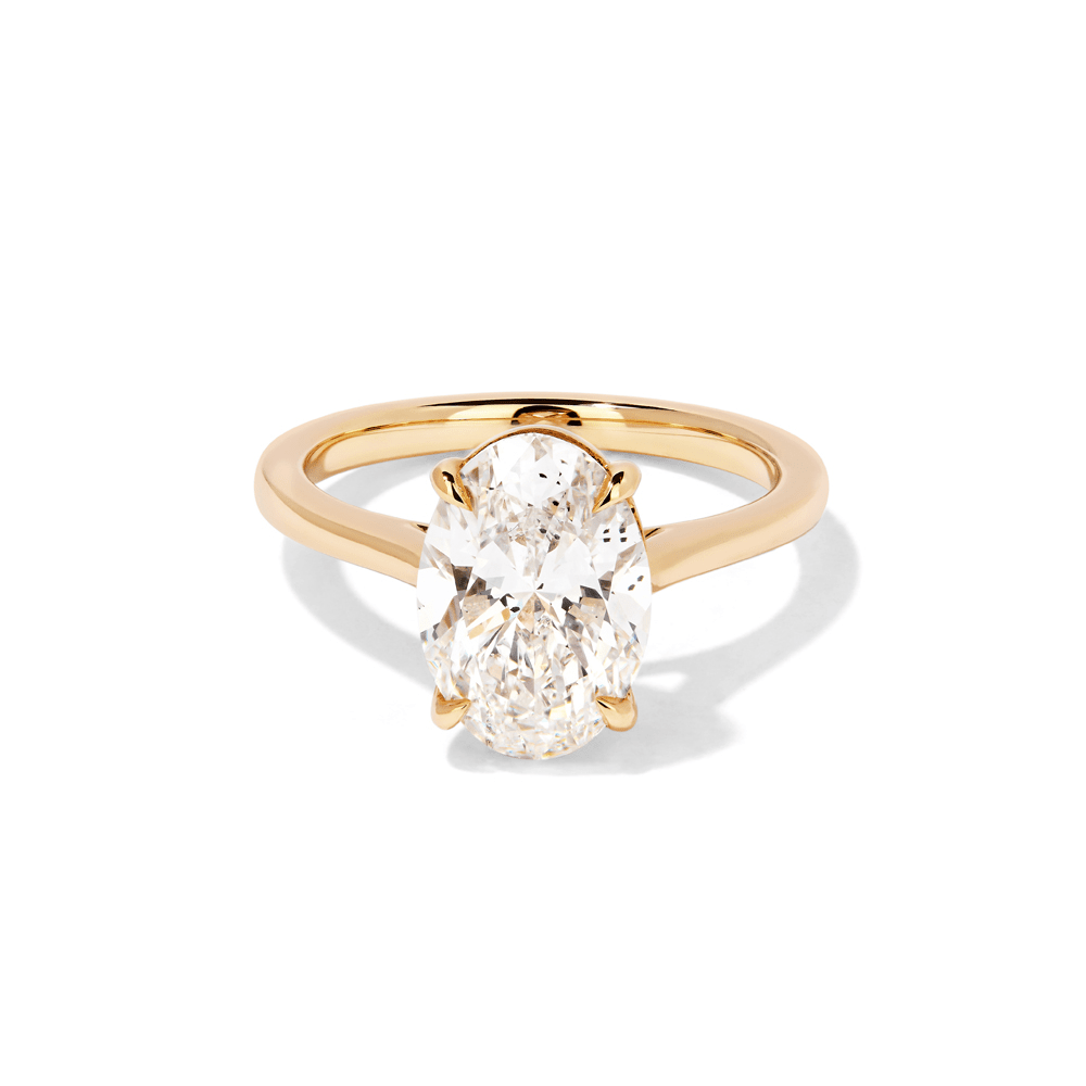 3.00ct Oval Laboratory-Grown Diamond Solitaire Ring in 9kt Yellow Gold Rings Bevilles 