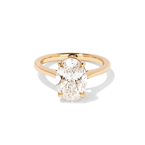 3.00ct Oval Laboratory-Grown Diamond Solitaire Ring in 9kt Yellow Gold Rings Bevilles 