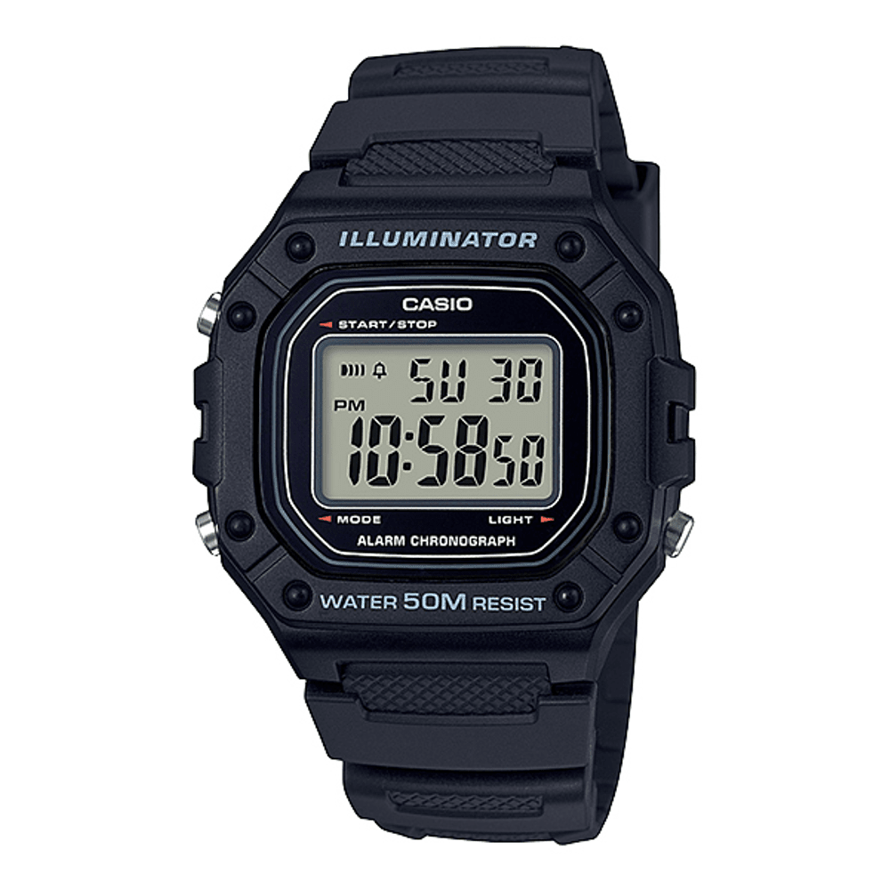 Casio Digital Black Tone Watch W218H-1A Watches Casio 