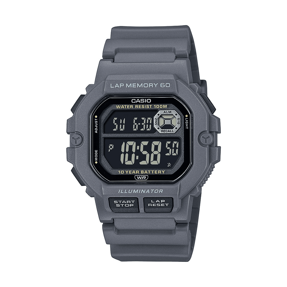 Casio Digital Sports Grey Watch WS1400H-8B Watches Casio 