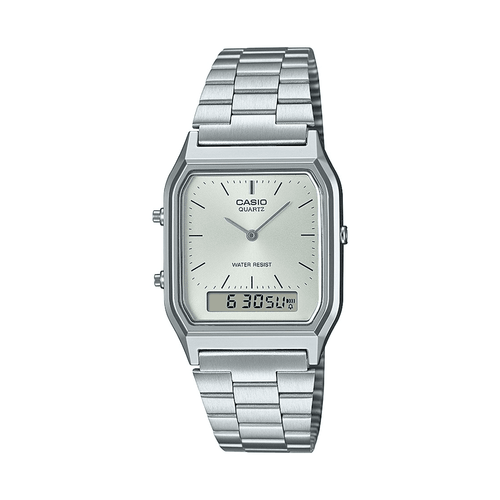 Casio Vintage Analog-Digital Silver Tone Watch AQ230A-7A Watches Casio 