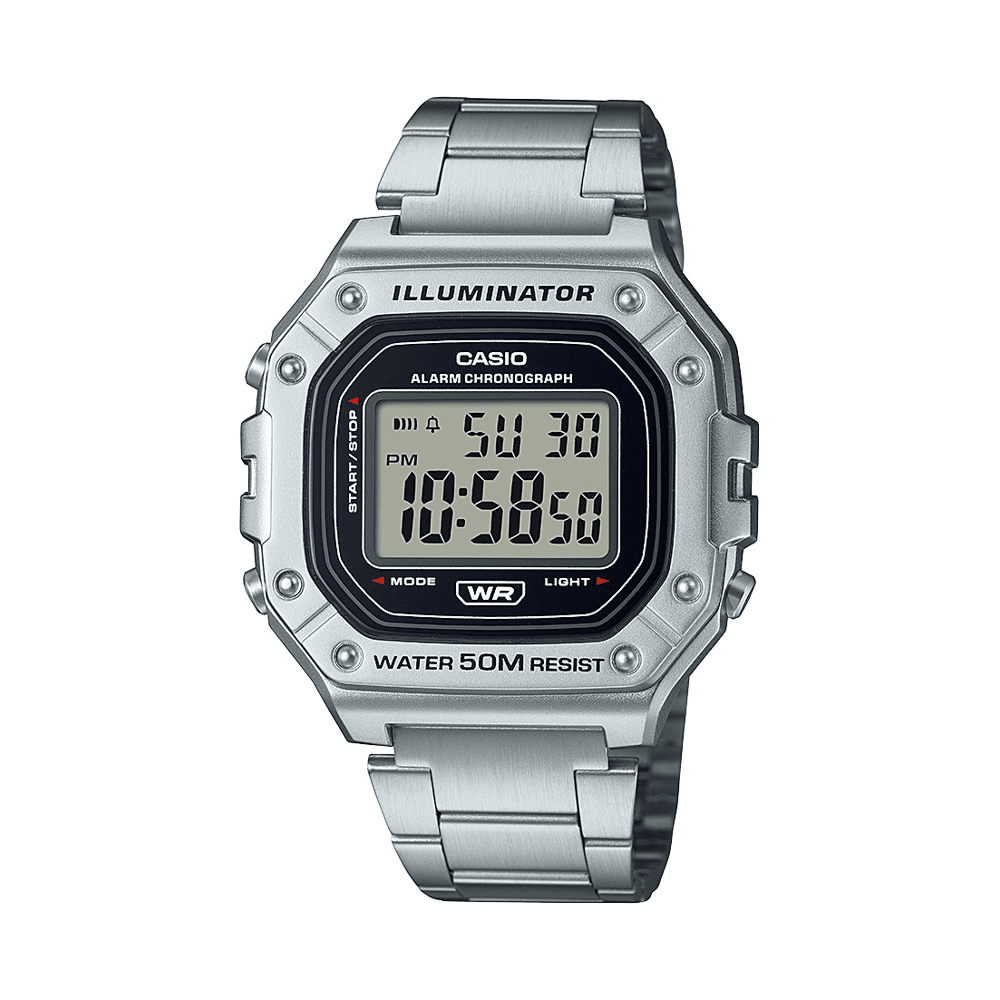 Casio Vintage Digital Silver Tone Watch W218HD-1A Watches Casio 