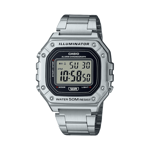Casio Vintage Digital Silver Tone Watch W218HD-1A Watches Casio 