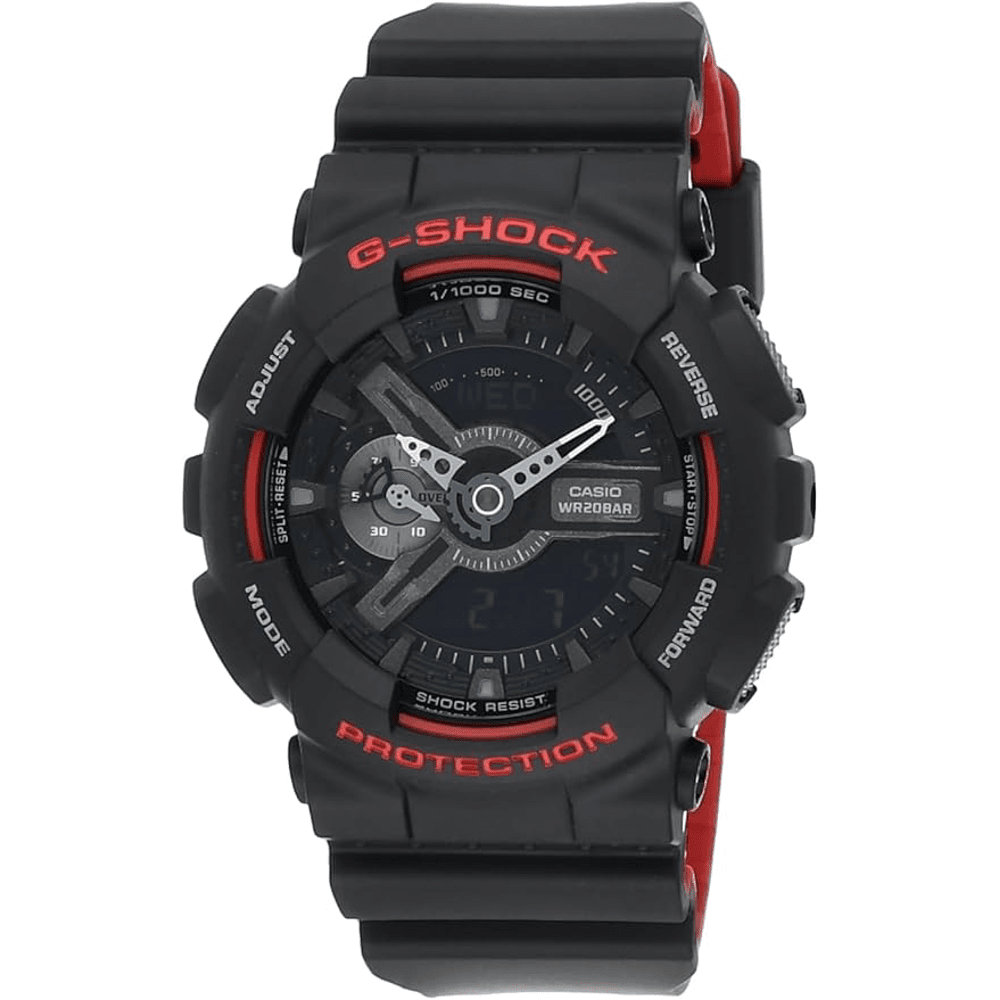 Casio G-Shock Analog-Digital Black and Red Watch GA110HR-1A Watches Casio G Shock 