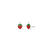 Enamel Strawberry Stud Earrings in Sterling Silver Earrings Bevilles 