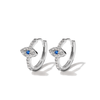 Cubic Zirconia Evil Eye Huggie Earrings in Sterling Silver Earrings Bevilles 