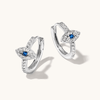 Cubic Zirconia Evil Eye Huggie Earrings in Sterling Silver Earrings Bevilles 
