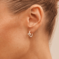 Cubic Zirconia Evil Eye Huggie Earrings in Sterling Silver Earrings Bevilles 