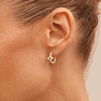 Cubic Zirconia Evil Eye Huggie Earrings in Sterling Silver Earrings Bevilles 