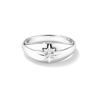 Cubic Zirconia Starburst Dome Ring in Sterling Silver Rings Bevilles 