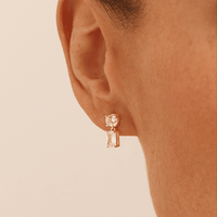 Cubic Zirconia Drop Stud Earrings in Sterling Silver Earrings Bevilles 
