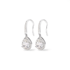 Cubic Zirconia Pear Halo Drop Earrings in Sterling Silver Earrings Bevilles 
