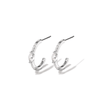 Cubic Zirconia Hoop Stud Earrings in Sterling Silver Earrings Bevilles 