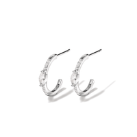 Cubic Zirconia Hoop Stud Earrings in Sterling Silver Earrings Bevilles 