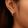 Cubic Zirconia Hoop Stud Earrings in Sterling Silver Earrings Bevilles 