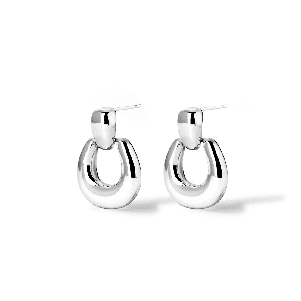 Domed Door Knocker Stud Earrings in Sterling Silver Earrings Bevilles 