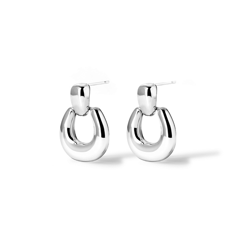 Domed Door Knocker Stud Earrings in Sterling Silver Earrings Bevilles 