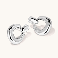 Domed Door Knocker Stud Earrings in Sterling Silver Earrings Bevilles 